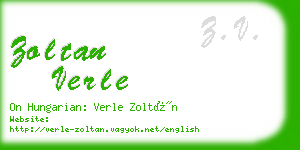 zoltan verle business card